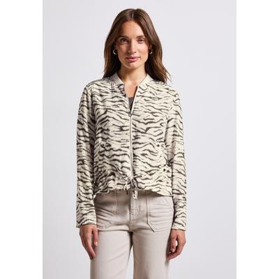 Blouson STREET ONE, Damen, Gr. 34, nomad braun, Stoff, 82% Viskose, 18% Nylon, animal-print, casual, normal normal, Rundhals, Langarm abgesteppt, Jacken, mit Tunnelzug im Bund zum Taillieren Image