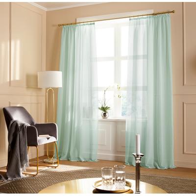 Gardine MY HOME "TENDER" Gr. 5, grün (mint), B:135cm H:265cm, Polyester, Gardinen, Leinen Optik mit Struktur, monochrom, Bestseller Image