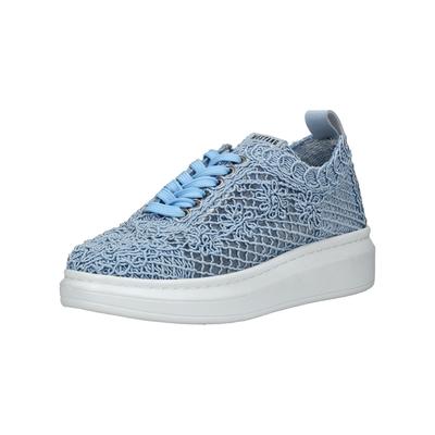 Schnürschuh MUSTANG SHOES "Mustang Shoes Sneaker Baumwolle", Damen, Gr. 40, blau (hellblau), Textil, casual, Schuhe Image