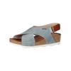 Keilsandalette PIKOLINOS "PIKOLINOS Sandalen Leder", Damen, Gr. 39, blau (denim), Leder, casual, Schuhe