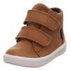 Lauflernschuh SUPERFIT "SUPIES WMS: mittel", Kinder, Gr. 27, braun, Nappaleder, Textil, unifarben, casual, Schuhe, Barfußschuh mit zwei Klettverschlüssen, Größenschablone zum Download