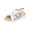 Riemchensandale REMONTE "Remonte Sandalen Leder", Damen, Gr. 42, weiß (weiß, gold), Leder, casual, Schuhe