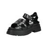 Riemchensandale BUFFALO "Buffalo Sandalen Lederimitat", Damen, Gr. 40, schwarz, Lederimitat, casual, Schuhe