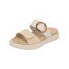 Pantolette REMONTE "Remonte Pantoletten Lederimitat", Damen, Gr. 37, braun (tan), Lederimitat, casual, Schuhe