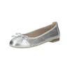 Ballerina CAPRICE "Caprice Ballerinas Leder", Damen, Gr. 38, silber, Leder, casual, Schuhe