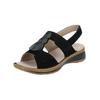 Keilsandalette ARA "Ara Sandalen Veloursleder", Damen, Gr. 40, schwarz, Veloursleder, casual, Schuhe