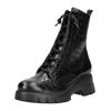 Schnürstiefelette PAUL GREEN "Paul Green Stiefelette Glattleder", Damen, Gr. 40, croco schwarz, Glattleder, casual, Schuhe