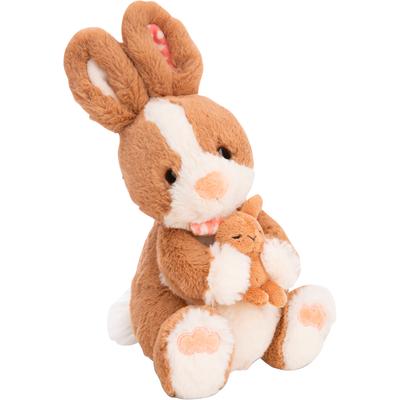 Kuscheltier NICI "Meadow Friends, Hase Hopsala 25 cm & Kind schlenkernd GREEN", braun, Plüschfiguren, KinderB:13cm H:25cm L:12cm, B:13cm H:25cm L:12cm