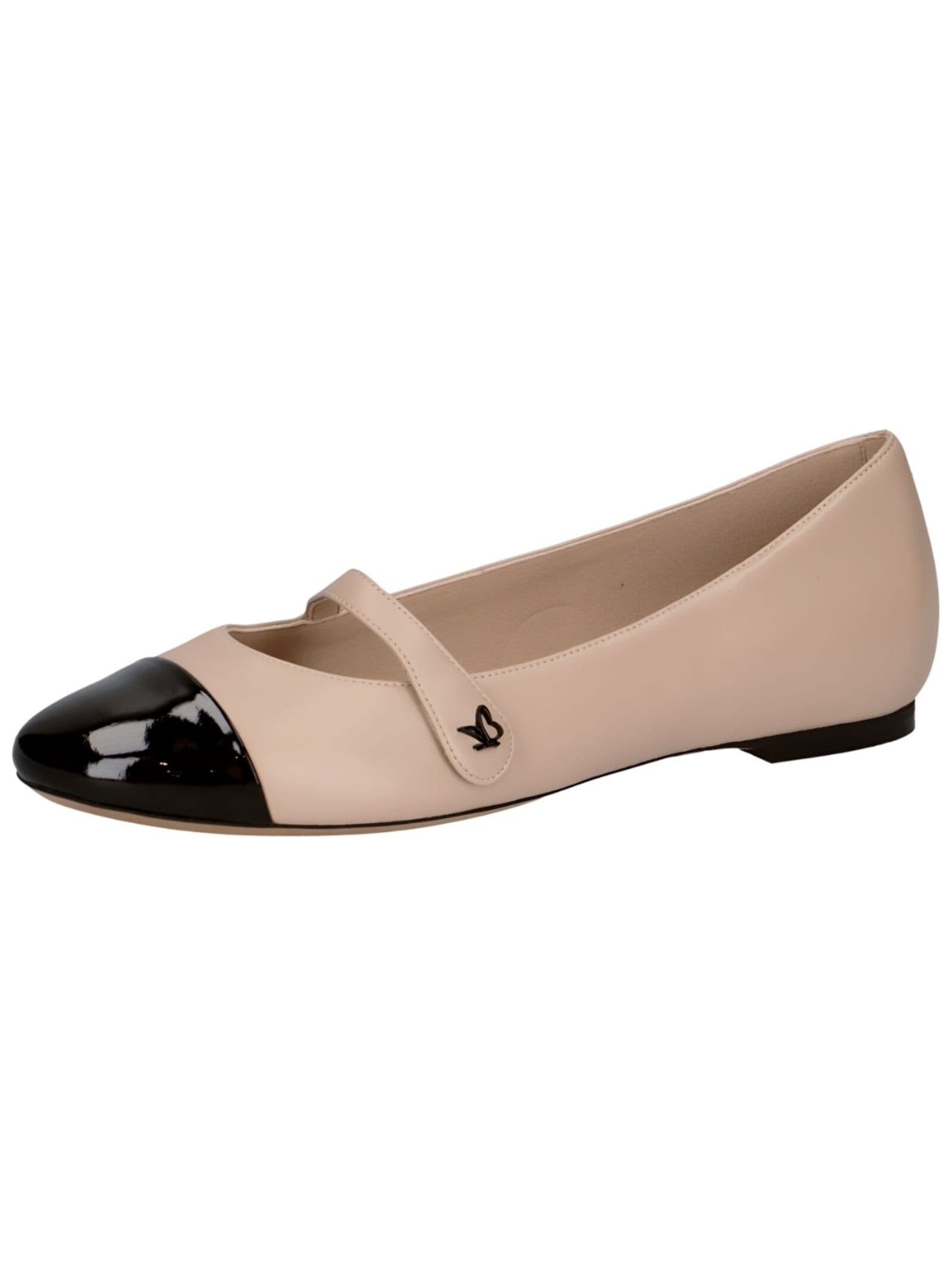 Riemchenballerina CAPRICE "Caprice Ballerinas Leder", Damen, Gr. 40, beige, Leder, Schuhe Riemchenballerina