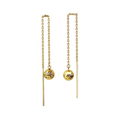 Paar Ohrhänger VIVANCE "375/- Gelbgold glanz diamantiert Kugel", gelb, Ohrringe, Damen, ONE-SIZE, Gold Image