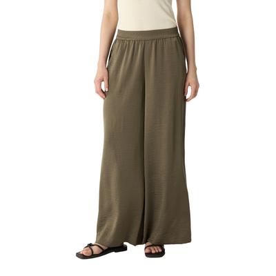 Stoffhose COMMA, Damen, Gr. 36, N-Gr, deep jungle, Web, Obermaterial: 100% Baumwolle, Strukturmuster, casual, loose fit knöchellang, Hosen, mit elastischem Bund Image