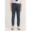 Bundfaltenhose BUGATTI "Tapered Fit", Herren, Gr. 33, Länge 32, 370, marine, 62% Polyester, 15% Lyocell, 13% Baumwolle, 7% Polyamid, 3% Elasthan, unifarben, casual, gerade, unten schmal, Hosen, mit Flexcity Jersey Stretch