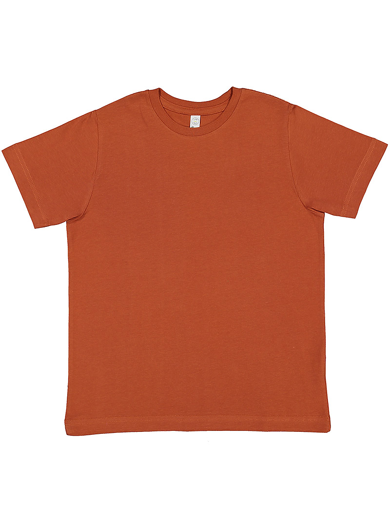 LAT 6101 Youth Fine Jersey T Shirt in Texas Orange size XL | Cotton LA6101