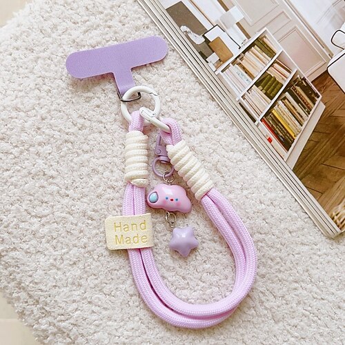 Nouveau téléphone portable à la mode corde courte nuage blanc étoile décoration suspendue téléphone portable corde suspendue porte-clés appareil photo chaîne suspendue pendentif téléphone portable