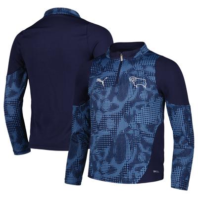 Derby County PUMA 1/4 Reißverschluss Trainingsoberteil - Marineblau - Kinder Image