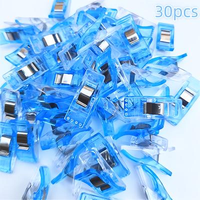 TEMU 30pcs Of Vibrant Plastic Sewing Clips - Used For Fixing Colored Quilts On Fabrics, Ideal Gifts For And Tailors, Sewing Accessories Image