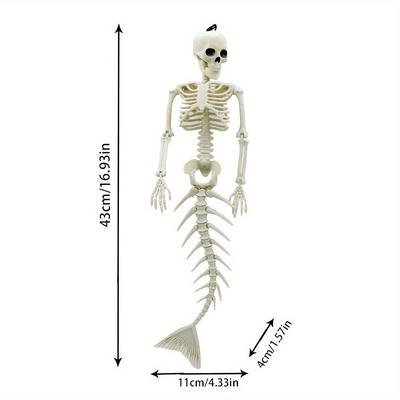 TEMU 1pc Halloween Mermaid Skeleton Halloween Skeleton Mermaid For Halloween Decoration Decor Spooky Scene Party Favors Image