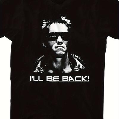 "TEMU Men's 80s Movie Graphic T-shirt - Black Cotton Tee With "" Design, Fit Short Sleeve, Machine Washable Casual Shirt For Adults, Adult Clothing | Round Neck Tee | , Vintage T Shirts" Image