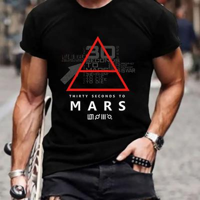 TEMU To 's Graphic T-shirt- Band Logo Print, Black With Red& White , Regular Fit Casual Tee, Machine Washable Shirt For Men Amk06485 Image