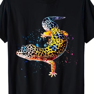 TEMU Leopard Watercolor Reptile Keeper Fan T-shirt Image