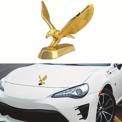 TEMU 3d Metal Car Sticker Flying Eagle Engine Cover Decorative Sticker Suitable For Car 3d Bracket Engine Cover Universal Badge Emblem Decal Sculpture Decoration Image