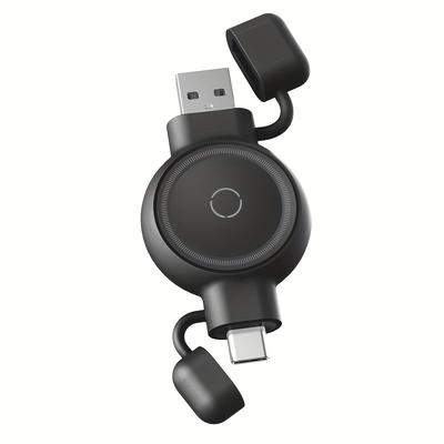 TEMU 2in 1 Magnetic Smartwatch Wireless Charger Base Usb Type-c Pd Dual Input Port Stand Induction Watch Fast Charging Portable For Galaxy Watch 7 6 5 S4 3 2 1 Fe Wireless Charge Dock Image