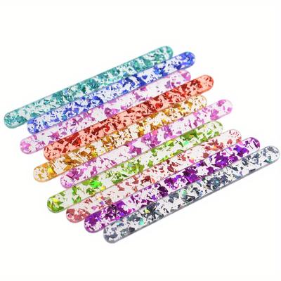 TEMU 10pcs Mixed Color Reusable Acrylic Ice Cream Sticks Pop Cake Candy Gifts Party Craft Supplies Cream Cake Cake Lolly Diy Crafts Image