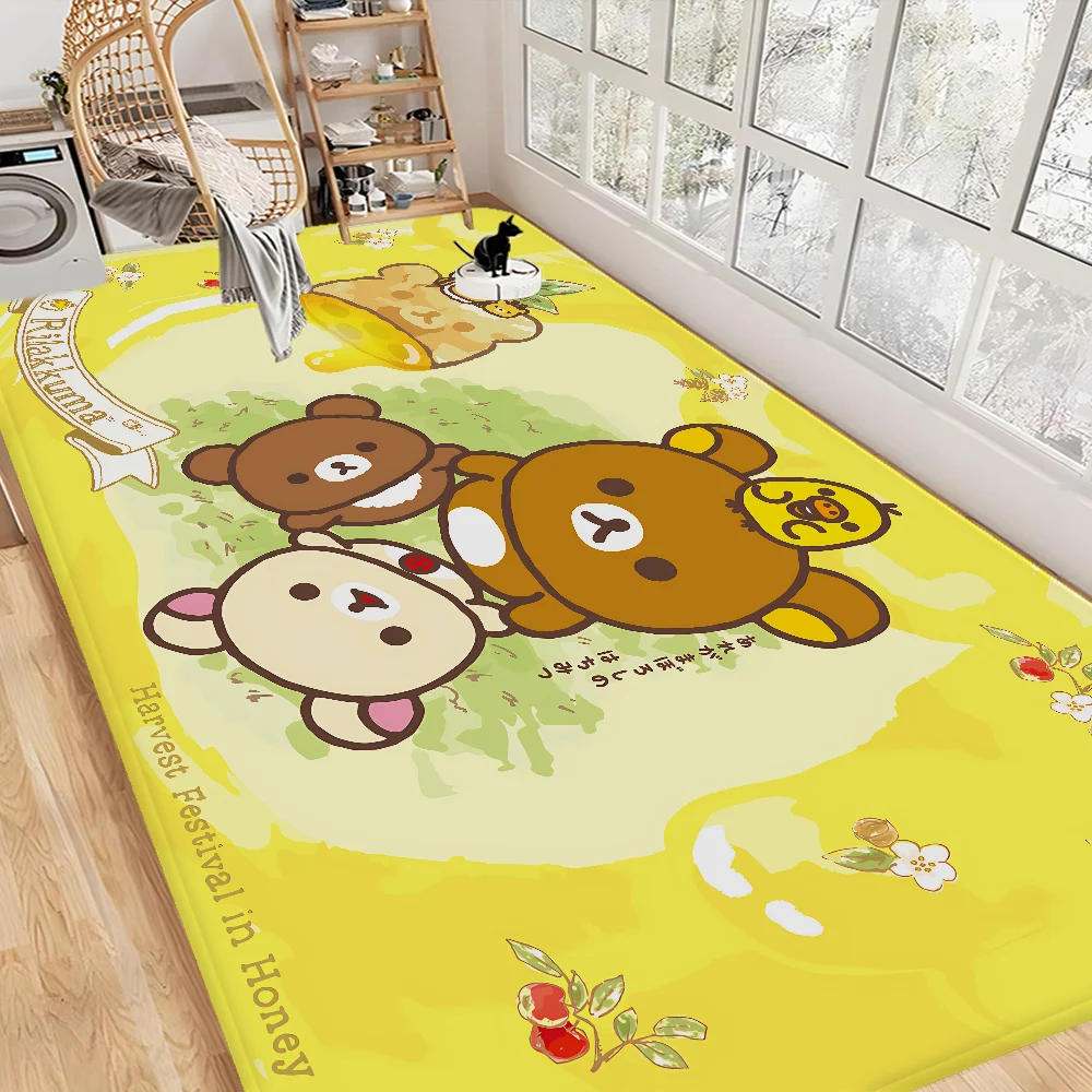 Kawaii Rilakkuma Bär Zimmermatten Billiger Anti-Rutsch Moderne Wohnzimmer Balkon Bedruckte Haushaltsteppiche Image