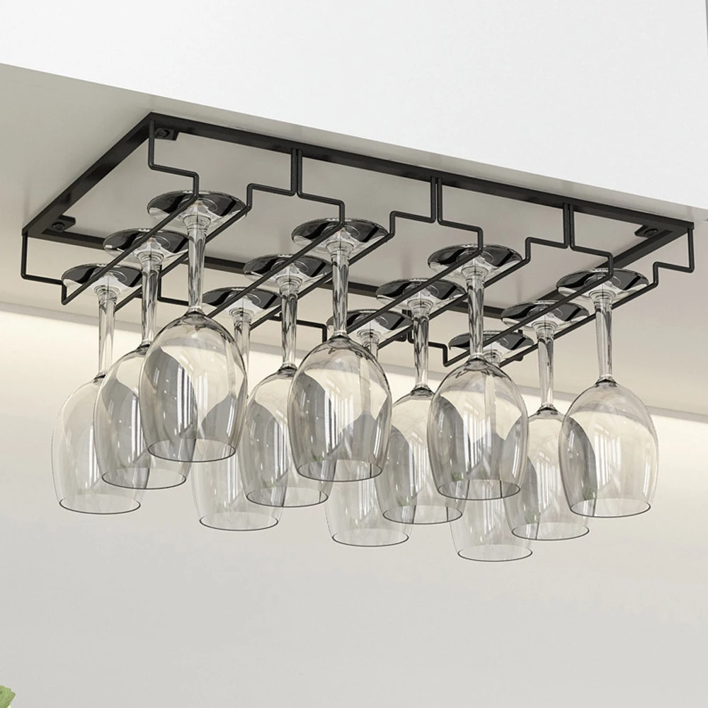 Stielgläser Ständer Hängen Regal Unter Schrank Bar Werkzeug Küche Lagerung Organizer Glas Becher Eisen Rack Eisen Wein Rack Glas Halter