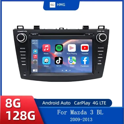 HMG Android 13 For Mazda 3 BL 2009-2013 Carplay Multimedia Player Navigation Bluetooth WIFI 4G Autoradio Stereo Android Auto