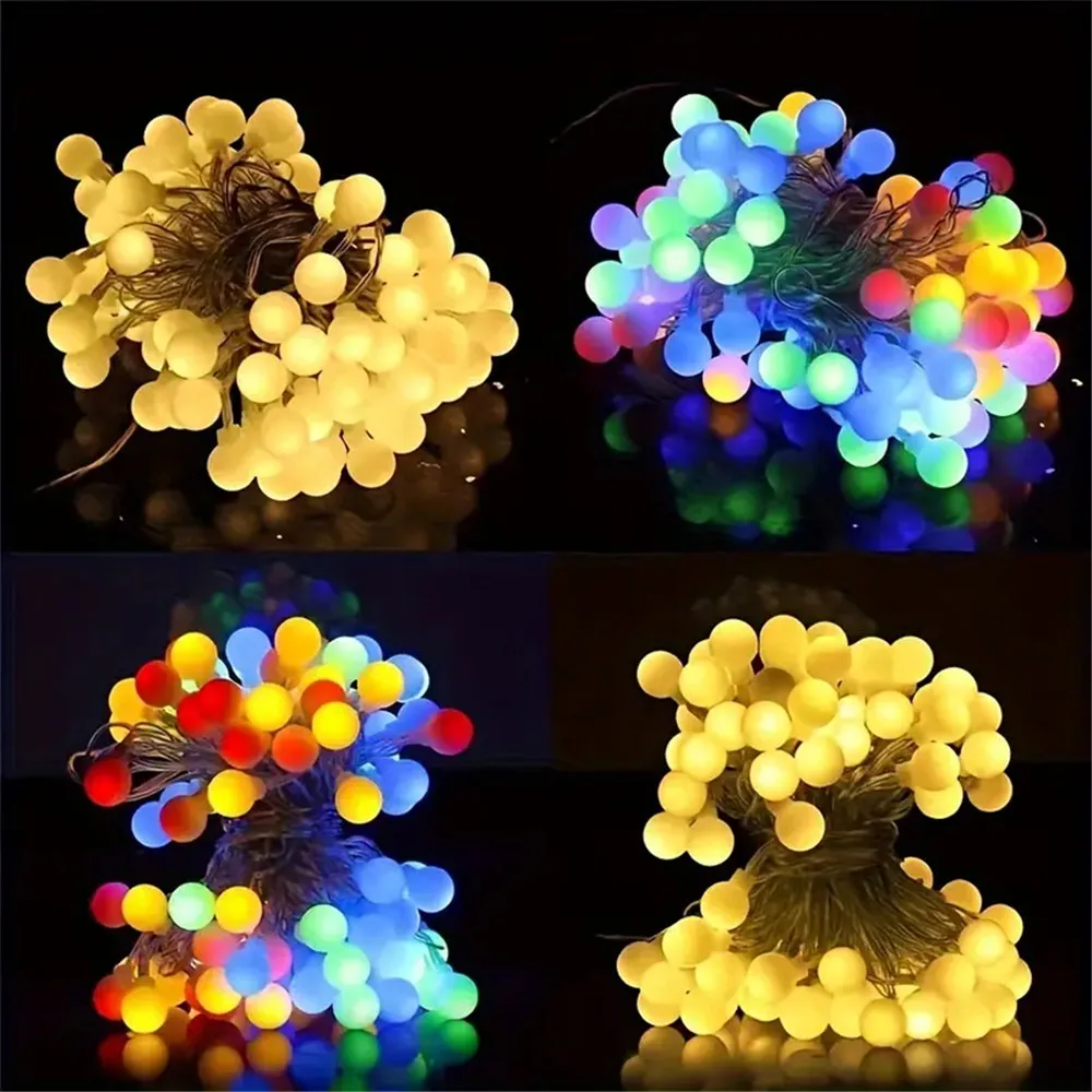 Kleine Kugel-Lichterkette, Globus-Lichterkette, batteriebetrieben, für Garten, Weihnachten, Schlafzimmer, Hochzeit, Halloween, Camping, Zelt-Dekoration