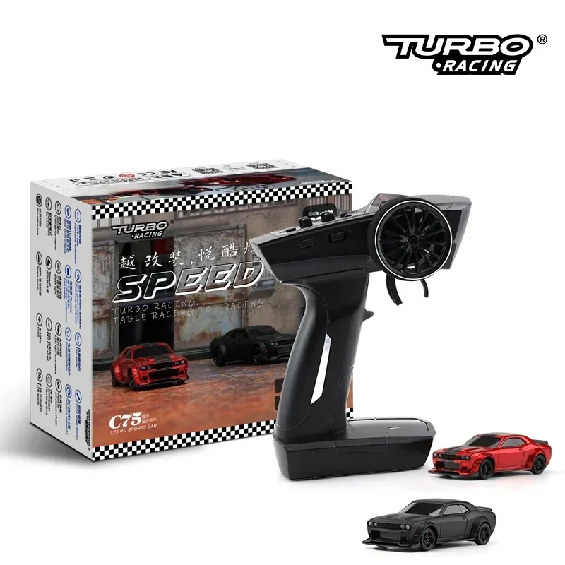 Turbo Racing 1:76 C75 On Road RC-Autoradio, vollproportionales ferngesteuertes Spielzeug, RTR-Kit für Kinder und Erwachsene