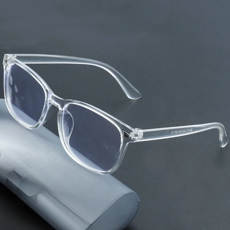 1 Stück quadratische Nieten-Mode-Anti-Blaulicht-Brille für den täglichen Weg zur Arbeit, modische Brille | Nietenes Rahmendesign | Leichte Brille Image