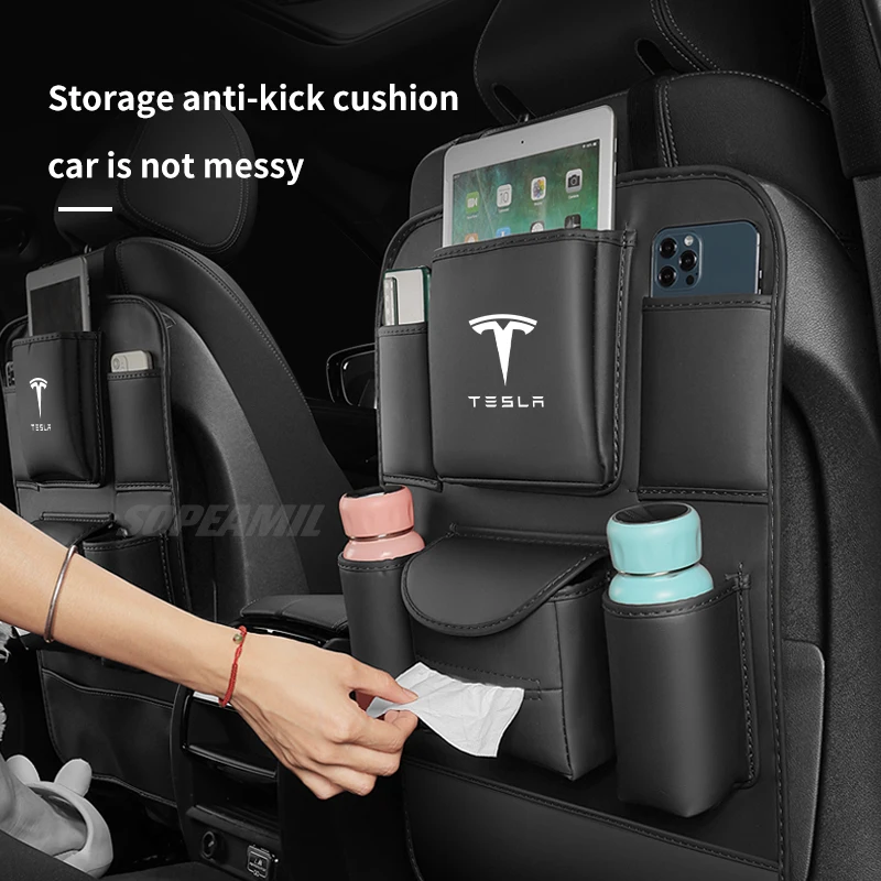 Tesla Modello 3 Modello Y Modello S Modello X Schienale per seggiolino auto Borsa multitasche Protezione dello schienale posteriore antiusura Protezione anti-calcio