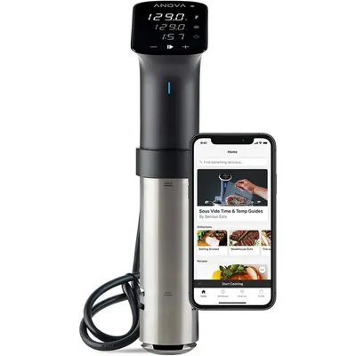 Great Discounts.Sous Vide Precision Cooker Pro, 1200 Watts, Black and Silver.new