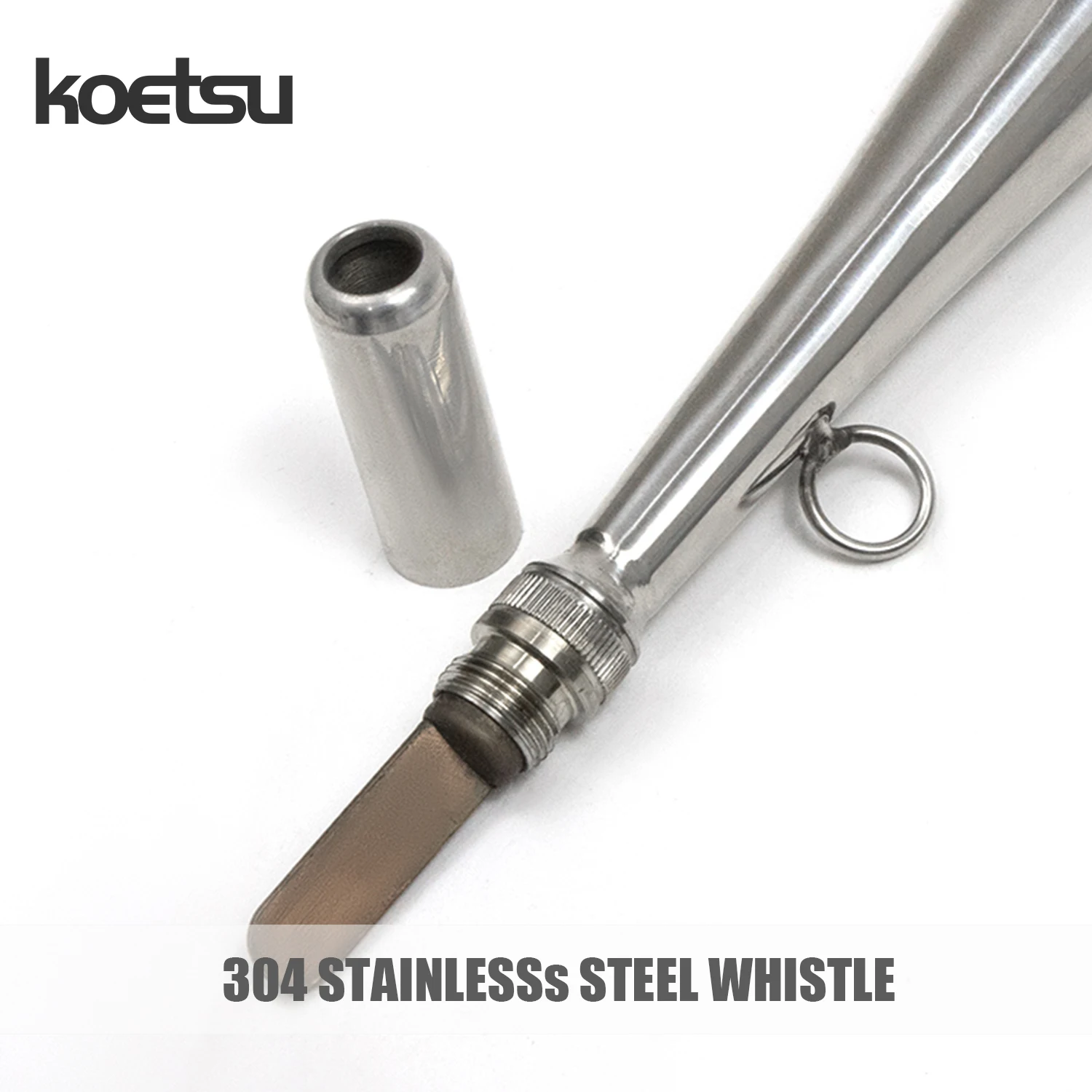 Bootspfeife aus Edelstahl 304, Edelstahl 304, Material mit hohem Dezibelwert, Marine- und Ozeanzubehör, abnehmbares Mundstück
