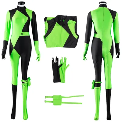 Shego Cosplay Fantasy Cartoon Cosplay Anime Kostüm Verkleidung Frauen Handschuhe Bein Tasche Overall Image