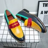 Mode Blau Gelb männer Leder Loafer Größe 38-48 Spitze Schuhe Casual Männer Low-ferse Designer Schuhe