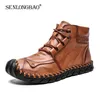 Neue Winter Männer Warme Casual Stiefeletten Mode Schnee Stiefel Bequeme Männer Wanderschuhe Weiche Leder Flache Mann Stiefel Größe 38-48