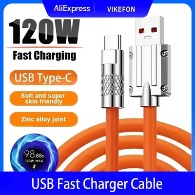 120W 6A Flüssigsilikonkabel Schnellladung 1M USB-Kabel USB C Ladekabel für Huaweiamsung Xiaomi Super Fast Charge Typ C S