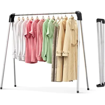 Clothes Drying Rack Foldable 55 Inch Laundry Rack Indoor Outdoor with Travel Friendly Design Collapsible for Home Camping RV Use
