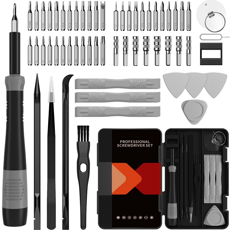 58-in-1-Präzisions-Schraubendreher-Sets mit Werkzeugen, multifunktionale Handwerkzeuge, Arbeitsmechaniker, robuste Brillen, Uhr, Telefon, Reparatur Image