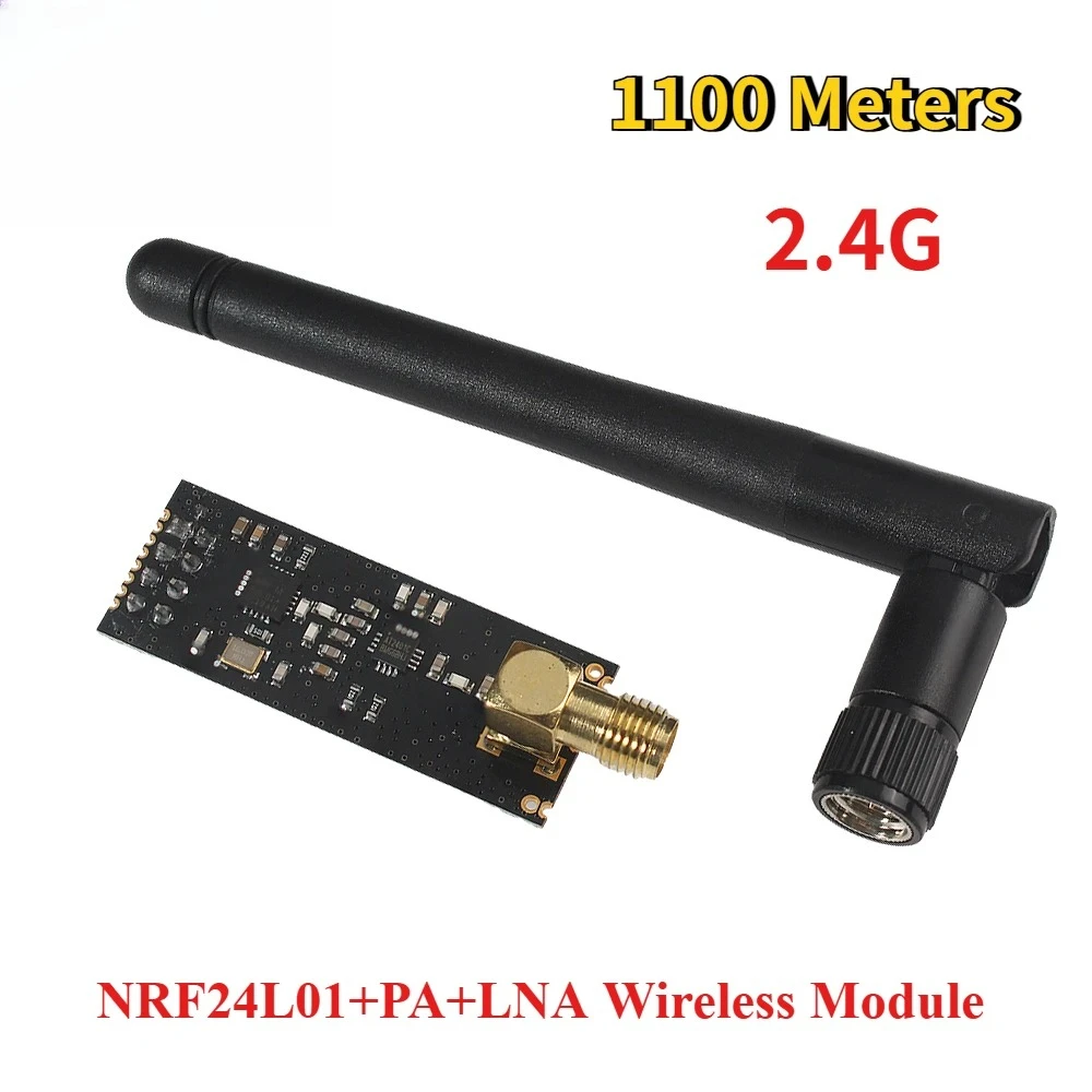 1 Kit NRF24L01 Funkmodul + PA+LNA 2,4 G Funk-Datenübertragungsmodul 1100 m mit Antenne Image