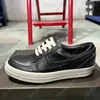R-o Design Schwarzer Leder-Low-Top-Schuh, weiße Sohle, Geobasket-Qualität, Herrenschuhe, Damen,