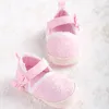 Rosa süße Baby prinzessin Schuhe für Babys im Alter von 1-18 Monaten weiche Sohlen und bequeme Schmetterlings bbow geformte Wanderschuhe