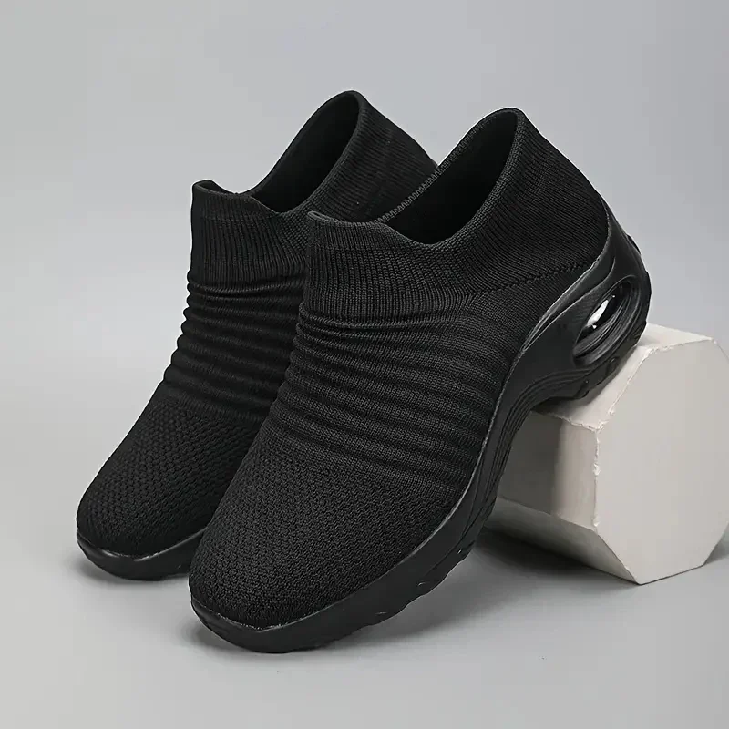 2025, Sommer-Damenschuhe, Stricksocken-Turnschuhe, atmungsaktive flache Schuhe, lässige atmungsaktive Turnschuhe, flache Wanderschuhe für Damen