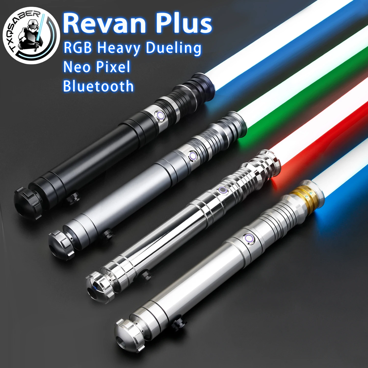 TXQSABER Revan Plus Neues RGB-Pixel-Laserschwert Smooth Swing Metallgriff Lichtschwert Bluetooth-Steuerung Farben ändern Cosplay FOC Image
