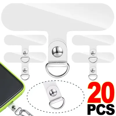 Universal Phone Tether Tabs Phone Lanyard Patches Tether Replacement Part with Metal Ring Lanyard