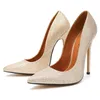 SDTRFT Neue Flacher Mund Stilettos Rot Gold Schuhe Frau Spitz 15 cm Dünne High Heels Hochzeit Pumpen Crossdresser Große größe