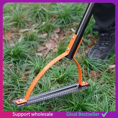 A38M Weed Grass Cutter With Serrated Double-Edged Sharp Manual Grass Whip Handle Cut Overgrown Weeds Cutting Hand Tool